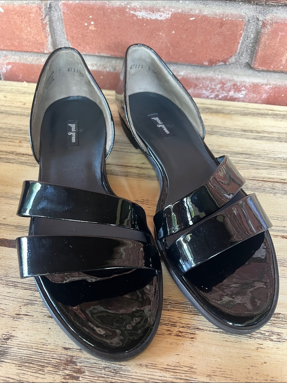 Paul Green Black Patent Strappy D. Orsay Wynn Toe Sandals